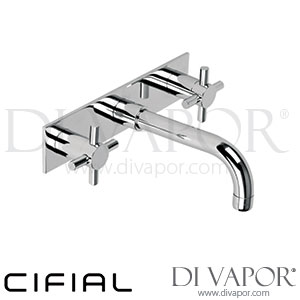 Cifial 31113TB.U Techno X300 3 Hole Wall Basin Mixer Tap with Plate Spare Parts